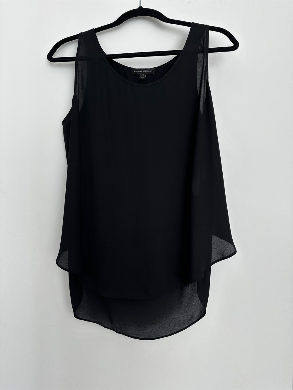 Banana Republic Black Layered Chiffon Camisole Tank